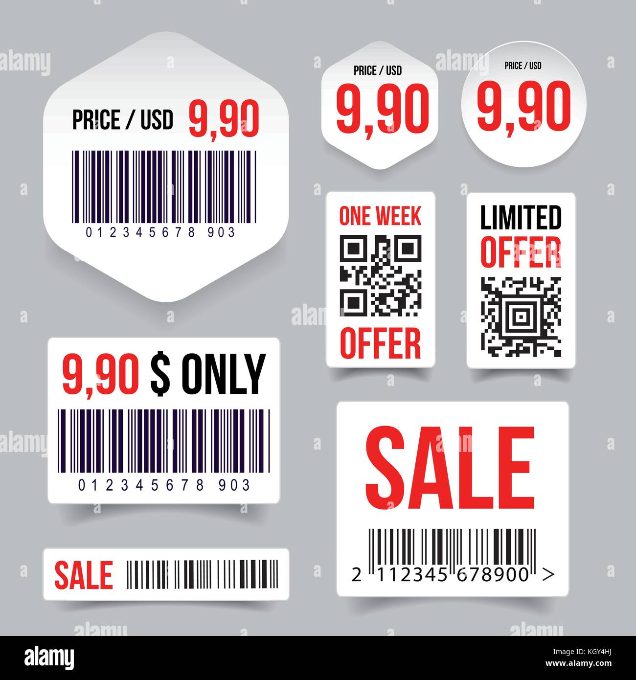 Barcode label tag Verkauf Stock Vektor