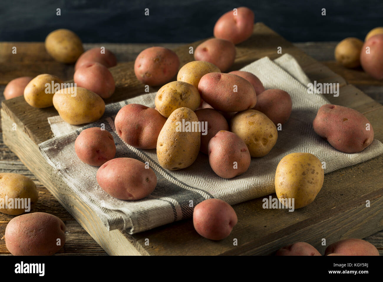 Raw Organic Mixed Baby Kartoffeln Fertig Zu Kochen Stockfotografie Alamy