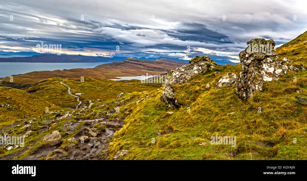 Panorama Aussicht auf die Isle of Skye Stockfoto
