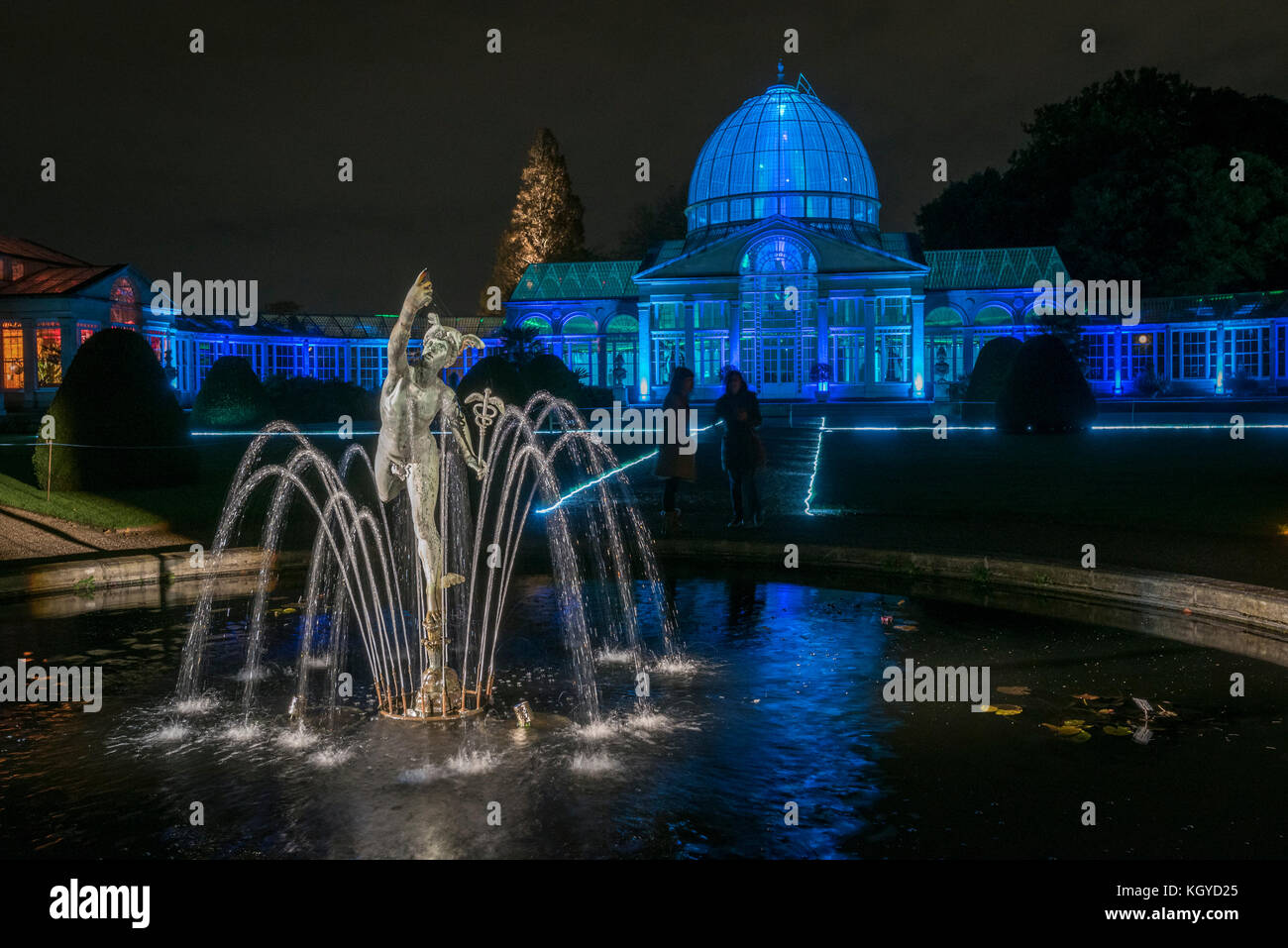 London, Großbritannien. 10 Nov, 2017. Der verzauberte Wald öffnet sich bei Syon House in West London. Eine beleuchtete Loipe führt die Besucher durch die Gärten von Capability Brown entworfen, um einen Zierteich und endet mit der spektakulären großen Wintergarten. Credit: Stephen Chung/Alamy leben Nachrichten Stockfoto