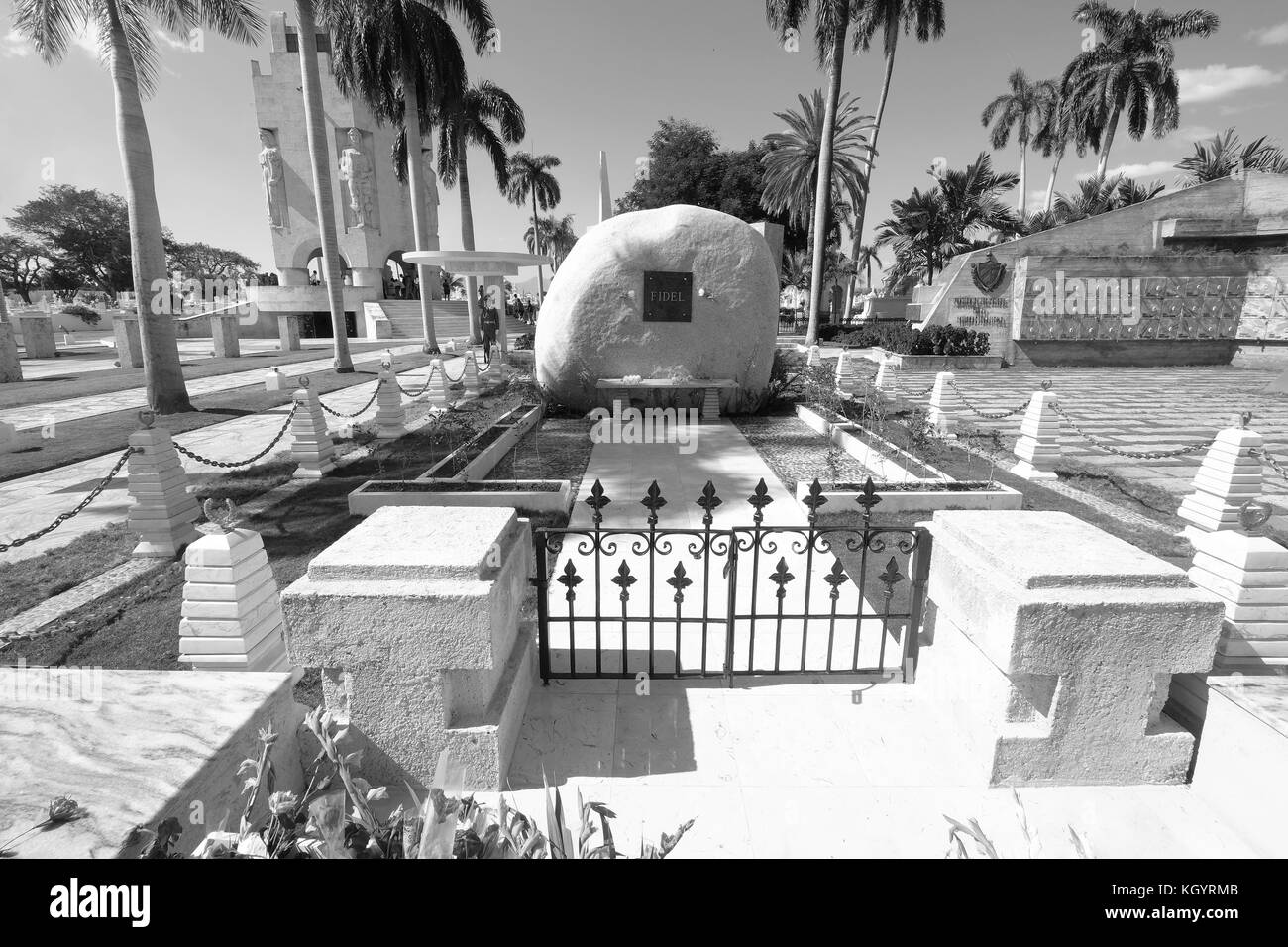 Sehenswürdigkeiten außerhalb von Fidel Castros Grab, Santa Ifigenia Friedhof, Santiago de Cuba, Kuba Stockfoto