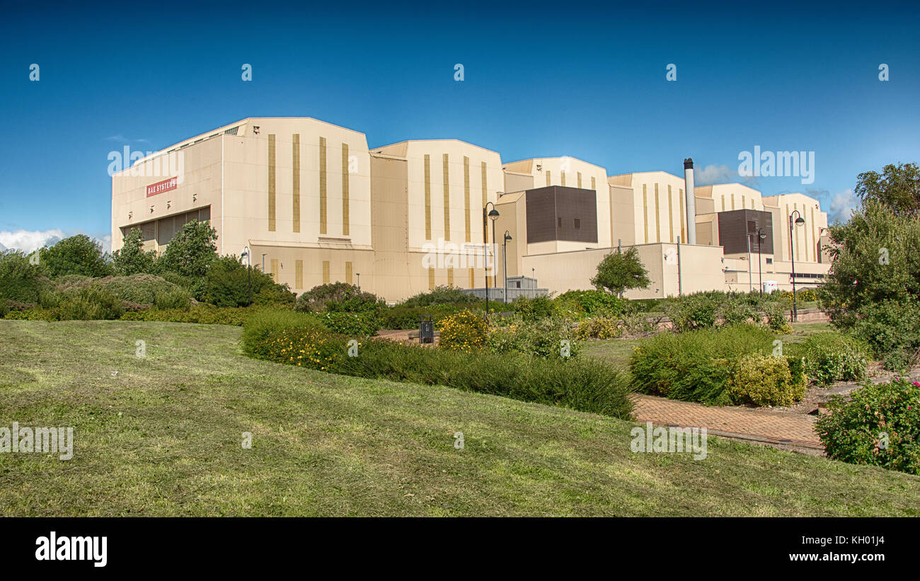 27.Juli 2016 - Bae systems factory Barrow in Furness cumbria Großbritannien Fotografie von einigen der wichtigsten Gebäude, Stockfoto