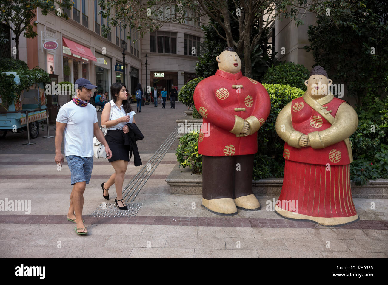 Kunstwerke in der sanierten Straße nächste Straße in Wan Chai amoy Stockfoto