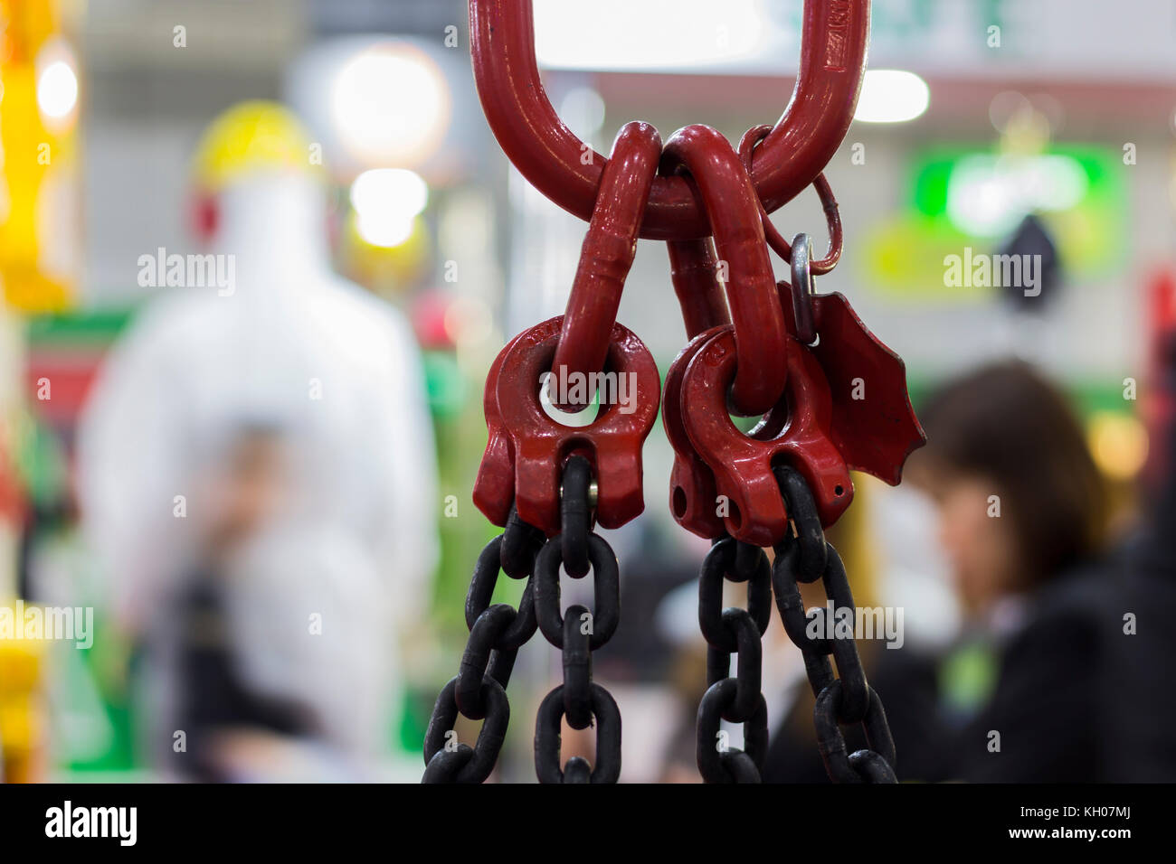 Industrielle hochfester Stahl Kette, selektiven Fokus Stockfoto