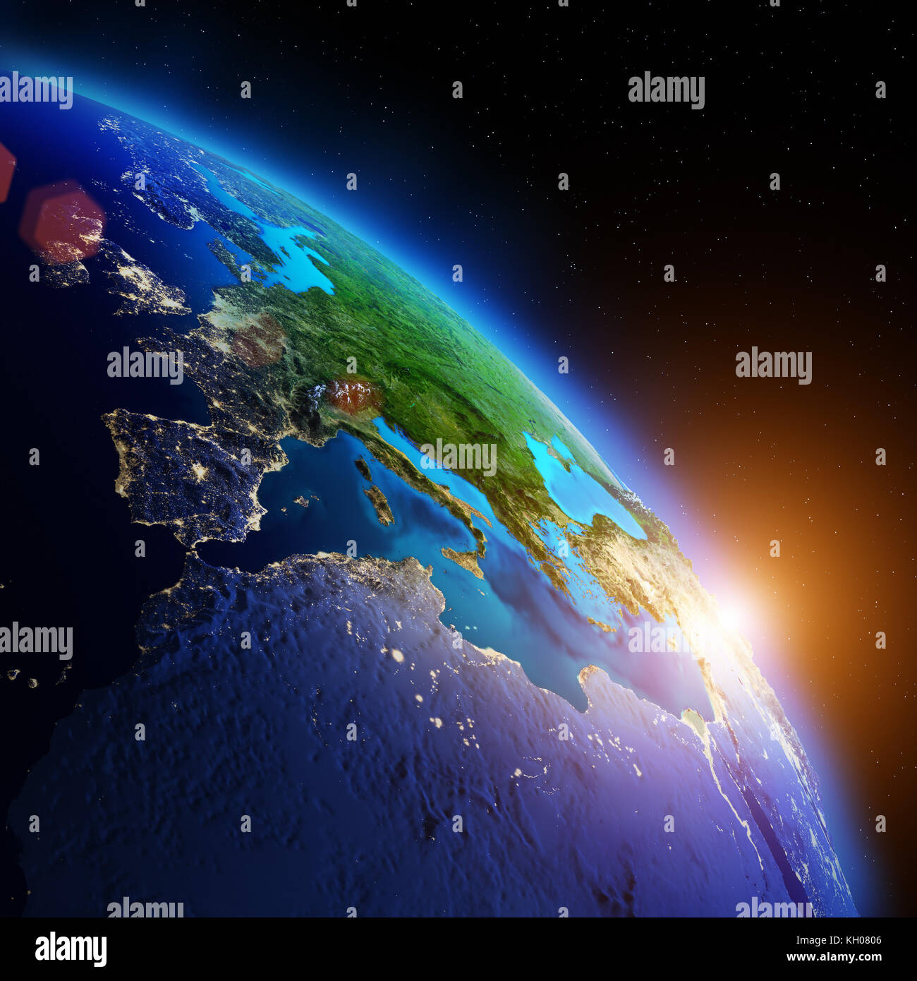 Die Erde aus dem All. Elemente dieses Bild von der Nasa 3 möblierte d-Rendering Stockfoto