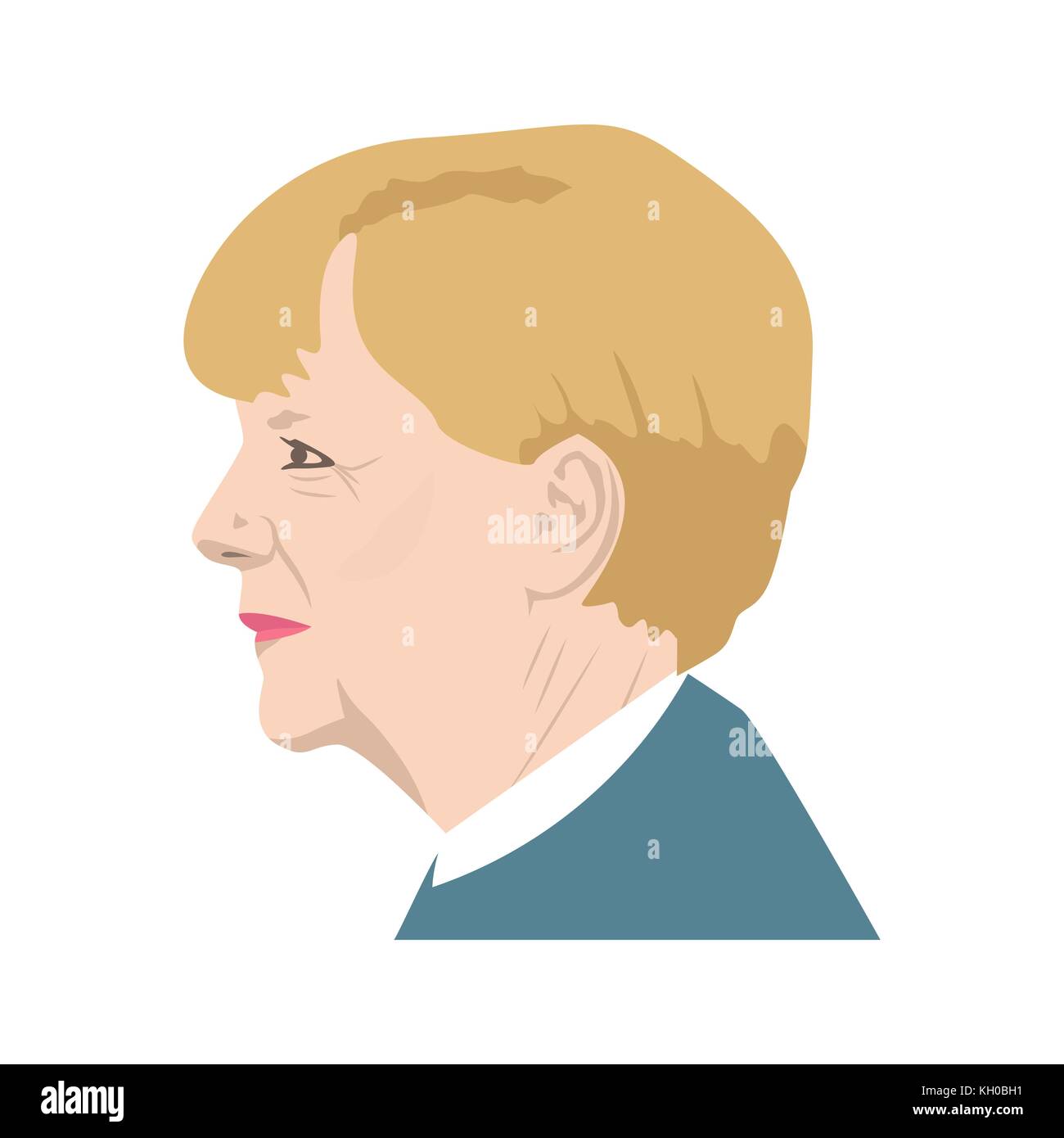 November 11, 2017 Editorial Abbildung: Ein Porträt von Bundeskanzlerin Angela Merkel auf dem isolierten Hintergrund Stock Vektor
