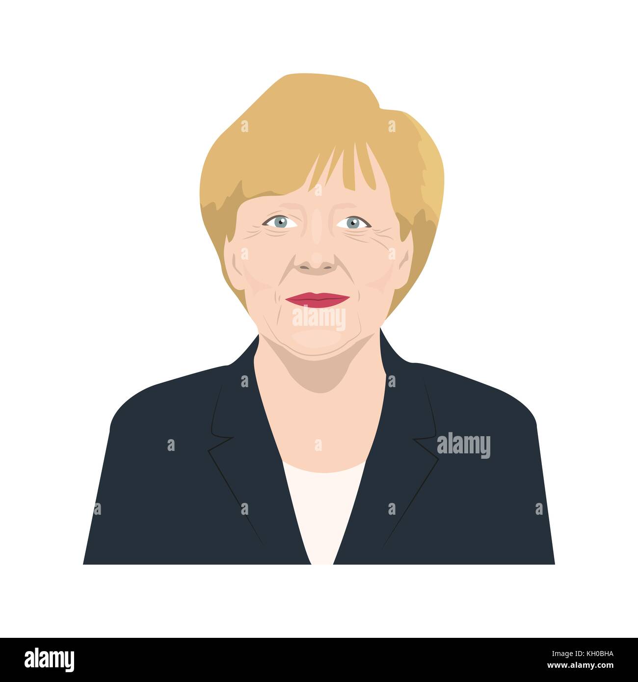 November 11, 2017 Editorial Abbildung: Ein Porträt von Bundeskanzlerin Angela Merkel auf dem isolierten Hintergrund Stock Vektor