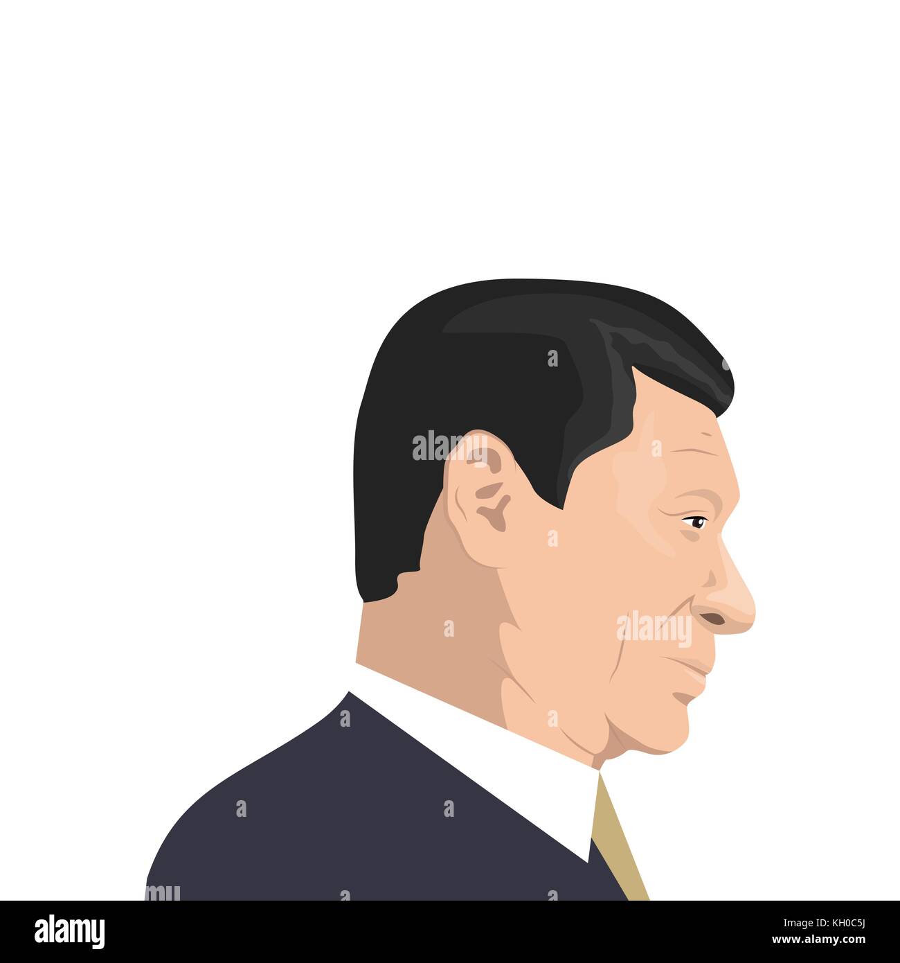 November 11, 2017. Redaktionelle Illustration von Xi Jinping Portrait - der Generalsekretär der Kommunistischen Partei Chinas, der Präsident des Menschen Stock Vektor
