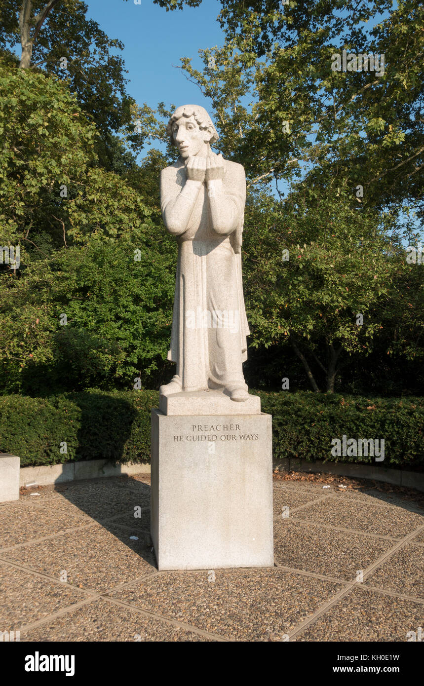 Der Prediger Statue, ('Er unsere Wege''), von Waldemar Raemisch, Ellen Phillips Samuel Memorial, Kelly Drive, Philadelphia, PA, USA. Stockfoto