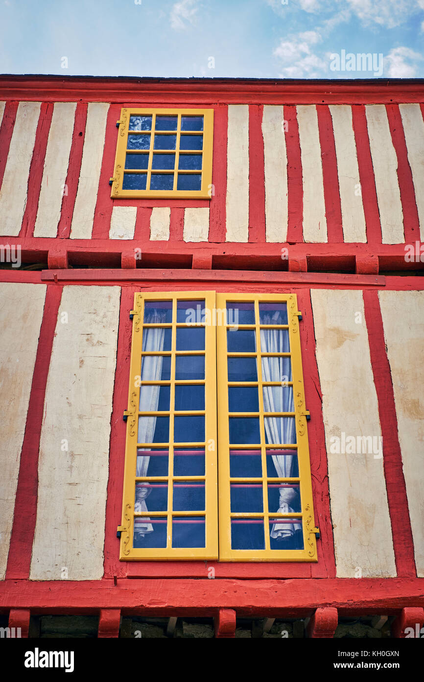 Die historischen, mittelalterlichen Dorf Rochefort en Terre im Morbihan Bretagne Frankreich und ein Petite Cité de Caractére bezeichnet. Stockfoto