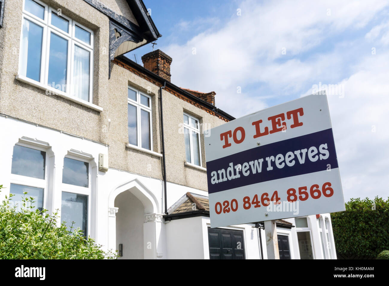 Estate Agent zu vermieten Schild an einem Haus in Bromley, South London Stockfoto