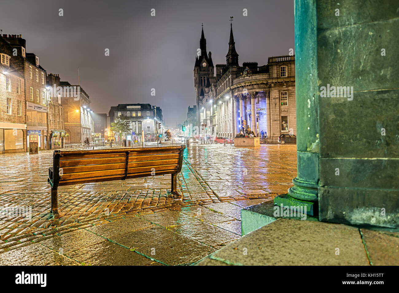 Eindruck von Aberdenn in Schottland bei Nacht Stockfoto