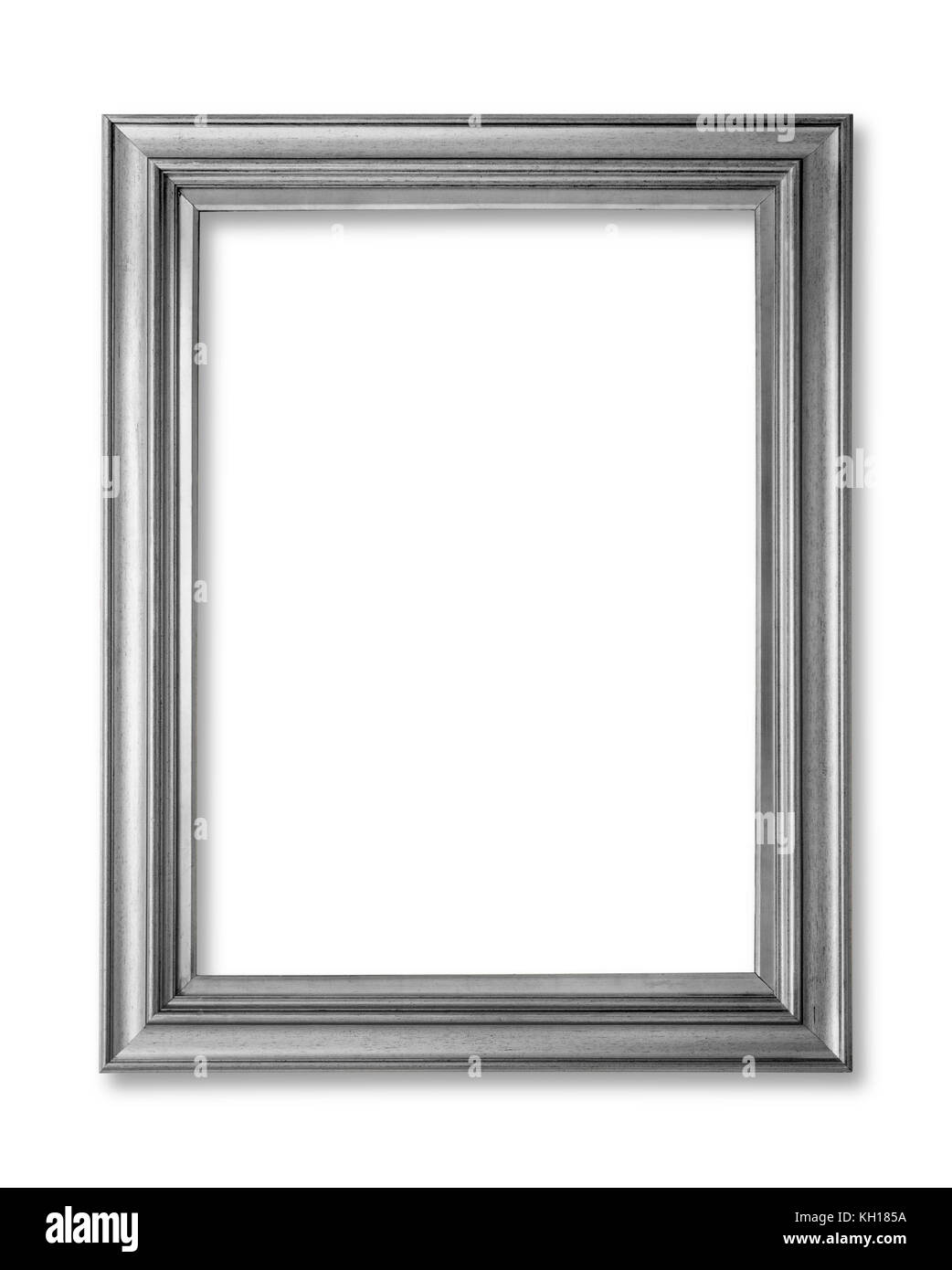Silber Rahmen. silber Kunst und Handwerk Muster Picture Frame. isoliert auf weißem Stockfoto