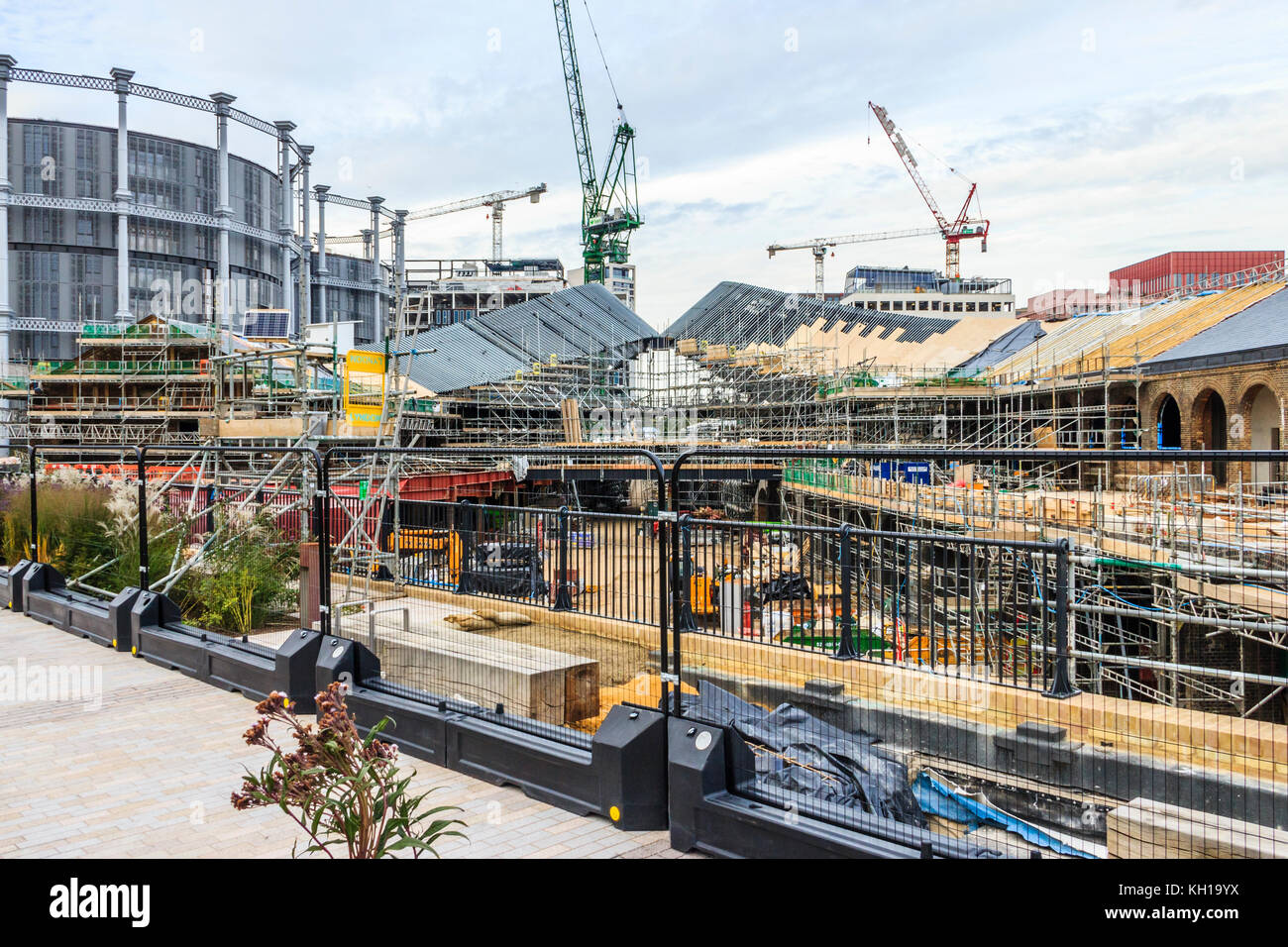 Sanierung arbeitet in King's Cross, London, UK, 2017 Stockfoto