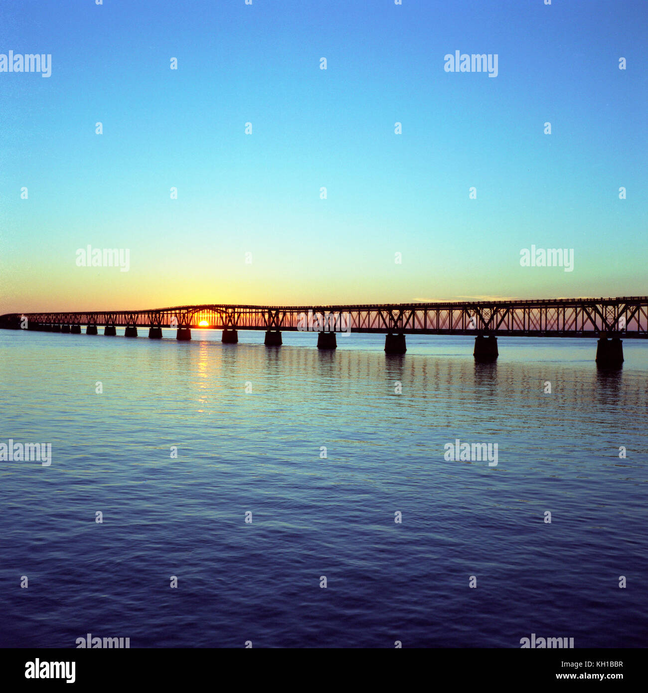 Historisches Bahia Honda Bridge, Florida Keys, Florida Stockfoto