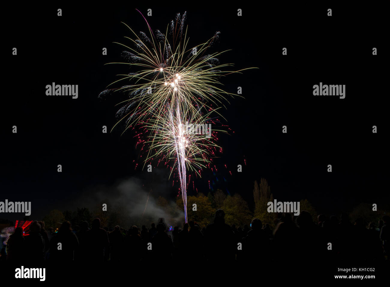 Feuerwerk, Milton Keynes, Großbritannien Stockfoto