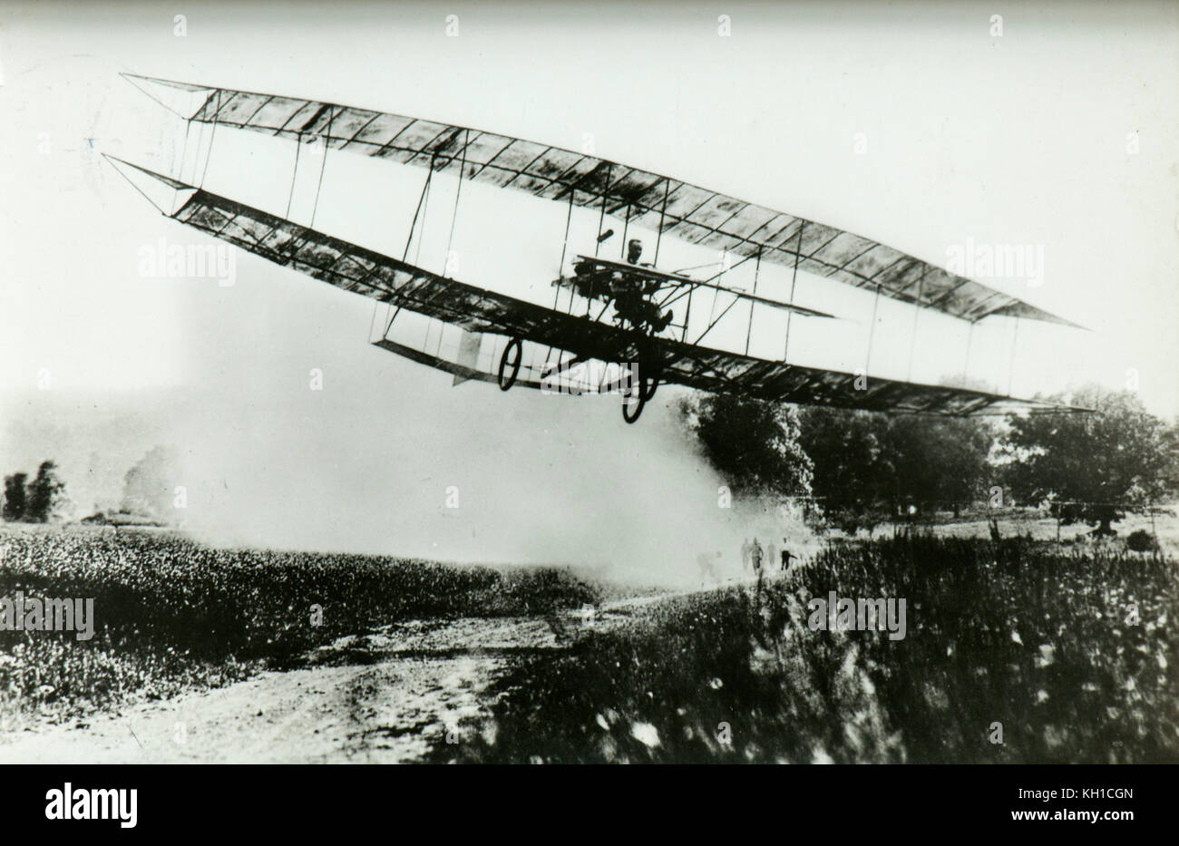 Juni 'Fehler'-Flugzeuge flyed durch G. H. Curtiss, Gewinnen der Amerikanischen wissenschaftlichen Trophy (Juli 4th, 1908) Stockfoto