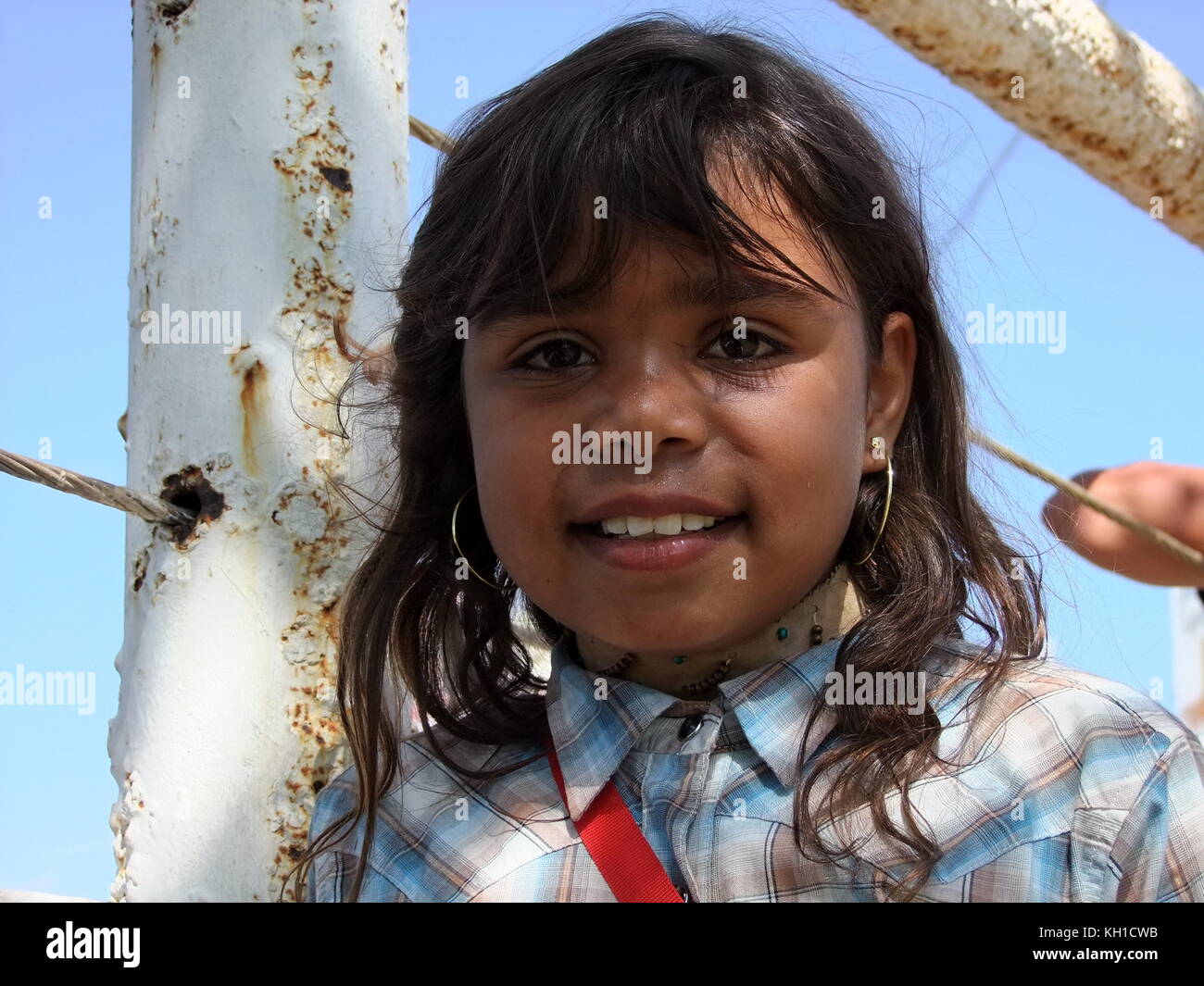 Australisch indigenes Mädchen Kind. Stockfoto