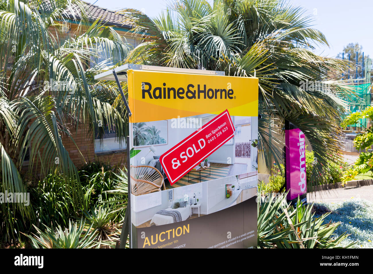 Wohnhaus in Sydney von Raine und Horne an der Auktion verkauft, Sydney, Australien Stockfoto