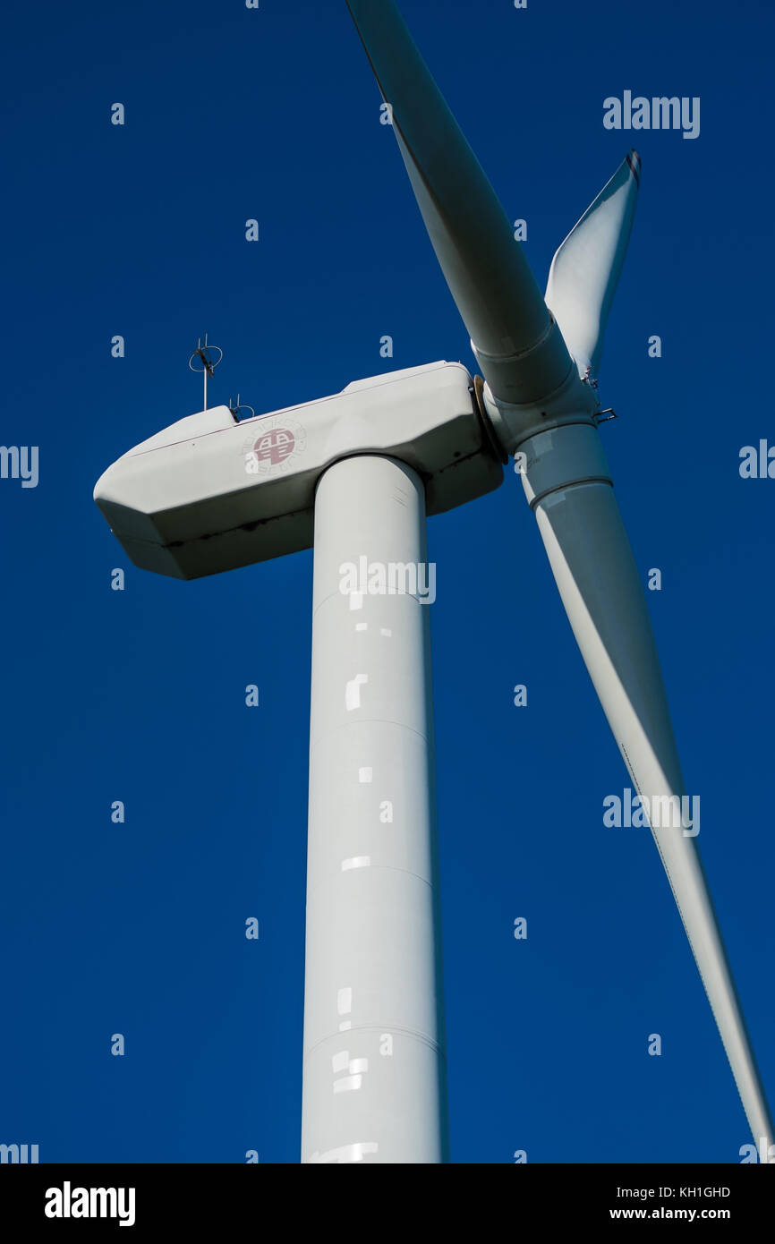Closeup Details von Wind Turbine saubere Energie in Hong Kong Stockfoto