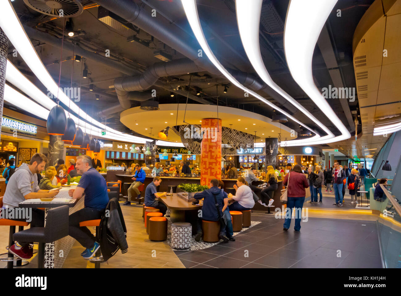 Food Court, Europa Passage Shopping Center, Hamburg, Deutschland Stockfoto