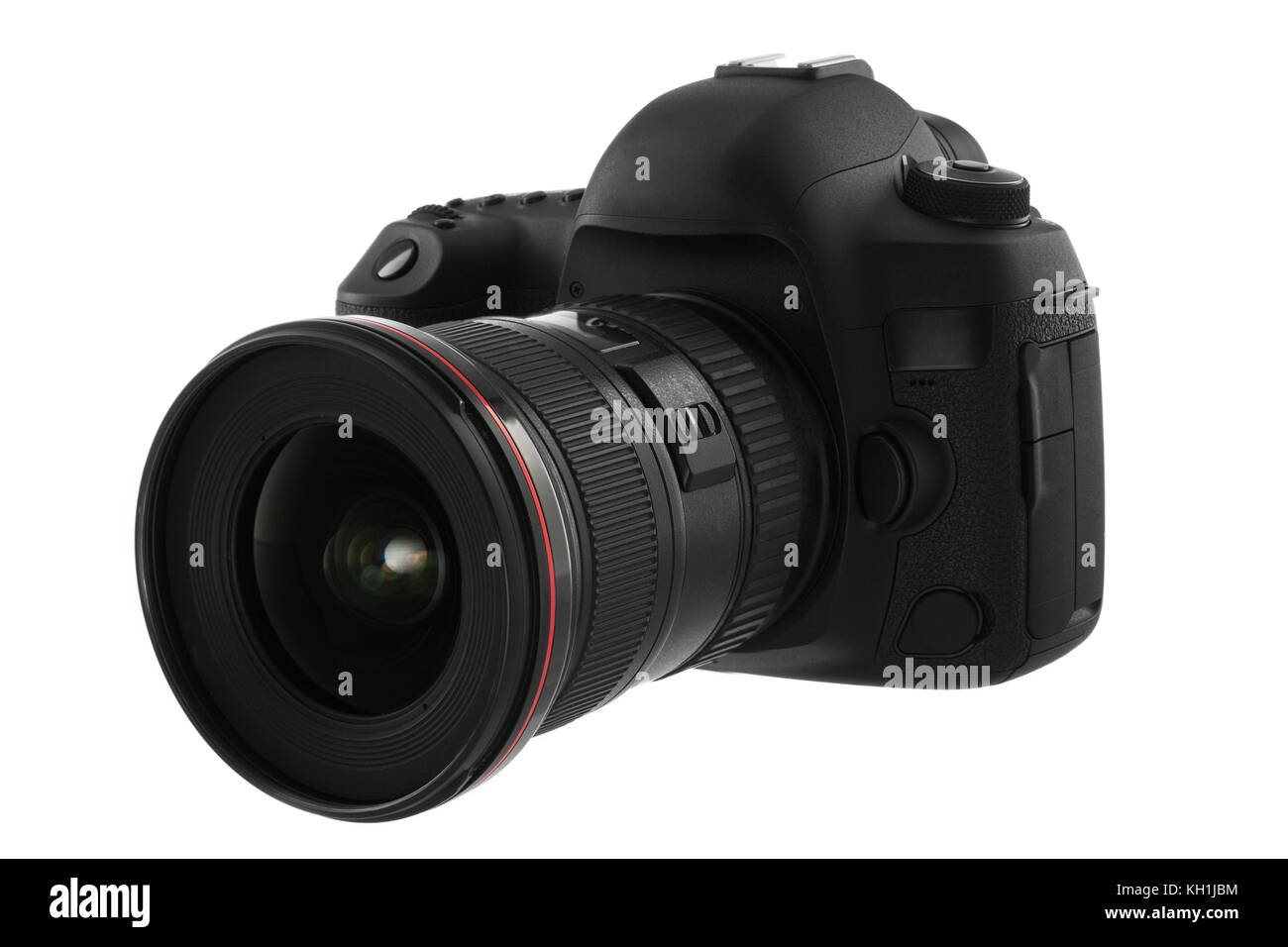 Isolierte Spiegelreflexkamera auf weißem Hintergrund Stockfoto
