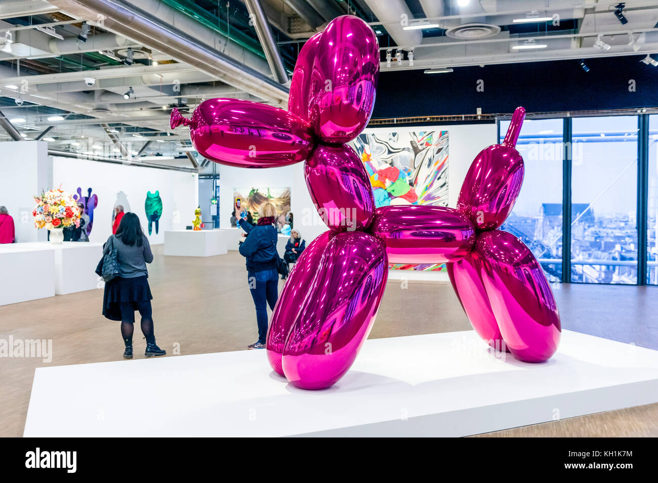 Frankreich. Paris (75), 1er Arr. Jeff Koons Ausstellung. Beaubourg Zentrum. "Der Ballon Dog' Stockfoto