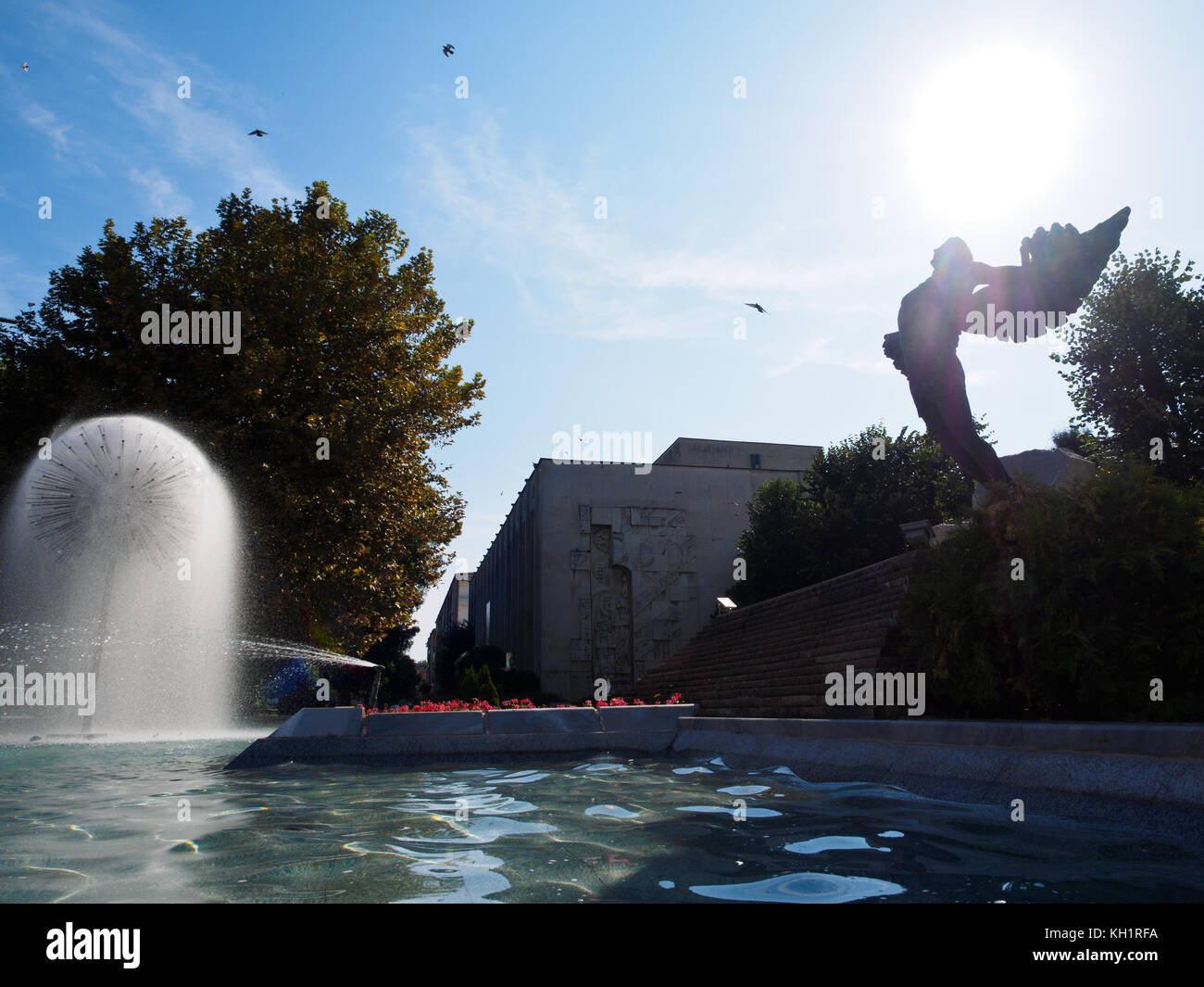 Das Denkmal der Neid und die Brunnen in der Stadt haskova, Bulgarien Stockfoto