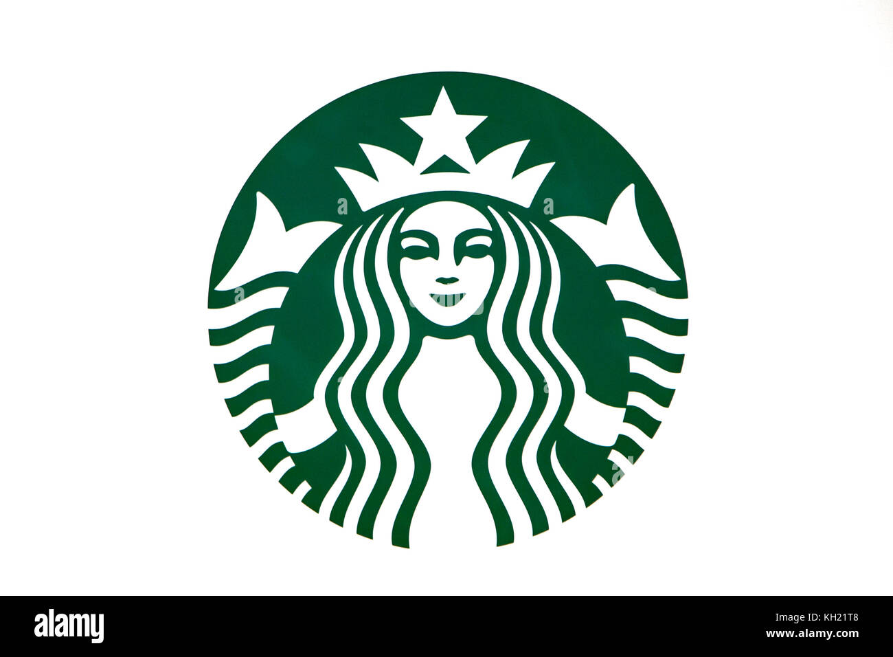 YOKOHAMA, JAPAN - 6. OKTOBER 2016: Details des Stabucks Coffee in Yokohama, Japan. Es ist ein weltweit tätiges US-amerikanisches Kaffeeunternehmen und Kaffeehauskette fou Stockfoto