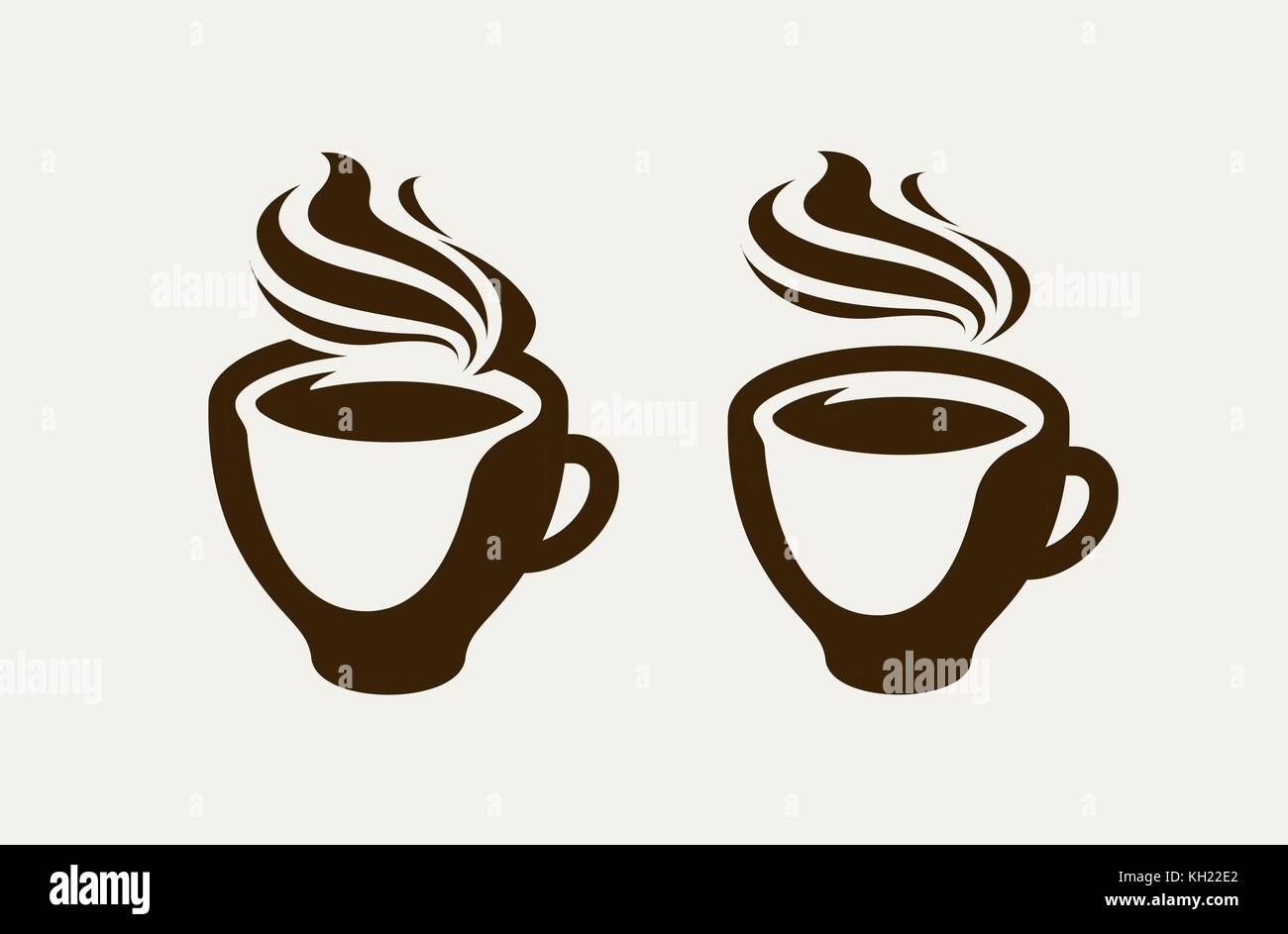 Café, Kaffeehaus Logo oder Symbol. Kaffeetasse, Espresso, Tee-Symbol. Vektorabbildung Stock Vektor