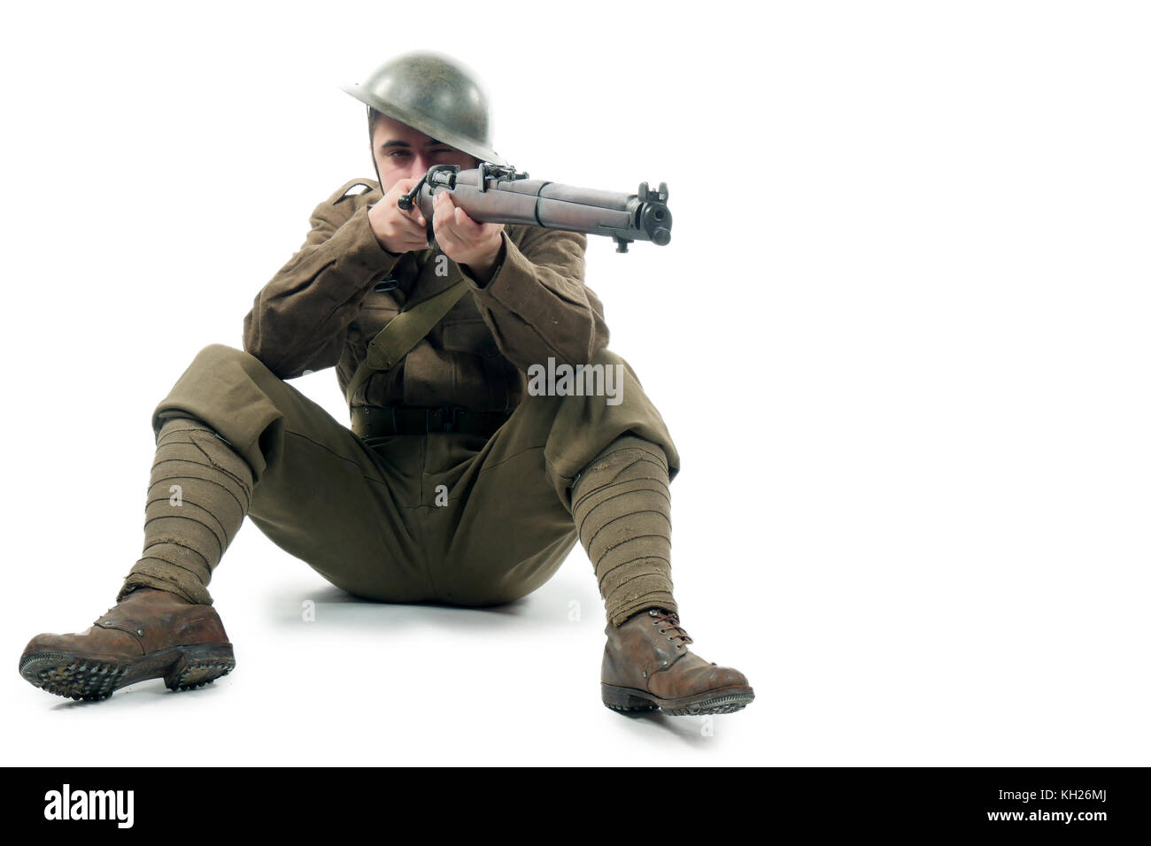 Ein ww1 British Army Soldat aus der Somme 1916. Stockfoto