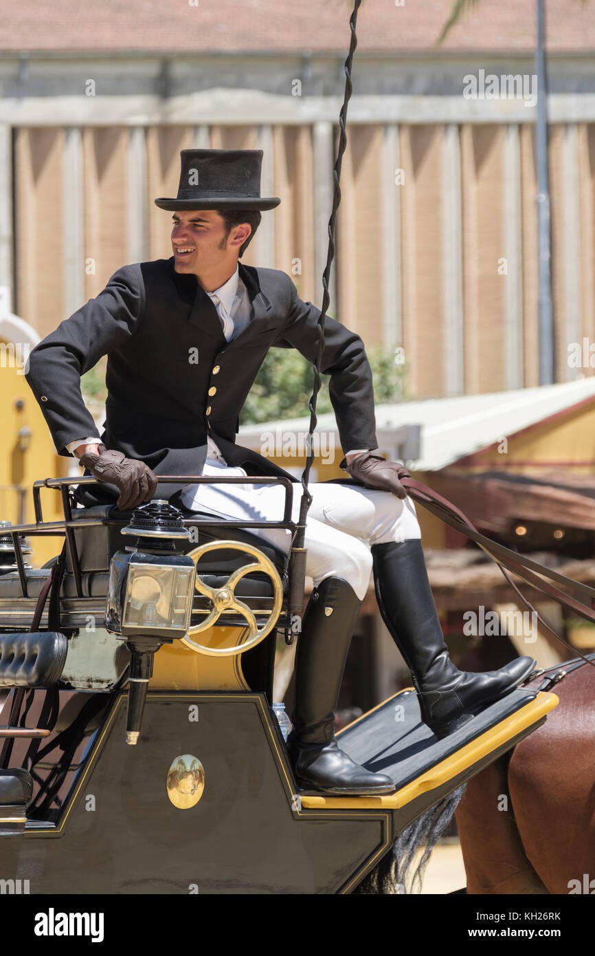 Jerez de la Frontera, Feria de Caballo, Mai Horse Fair, Cadiz, Andalusien, Spanien. Stockfoto