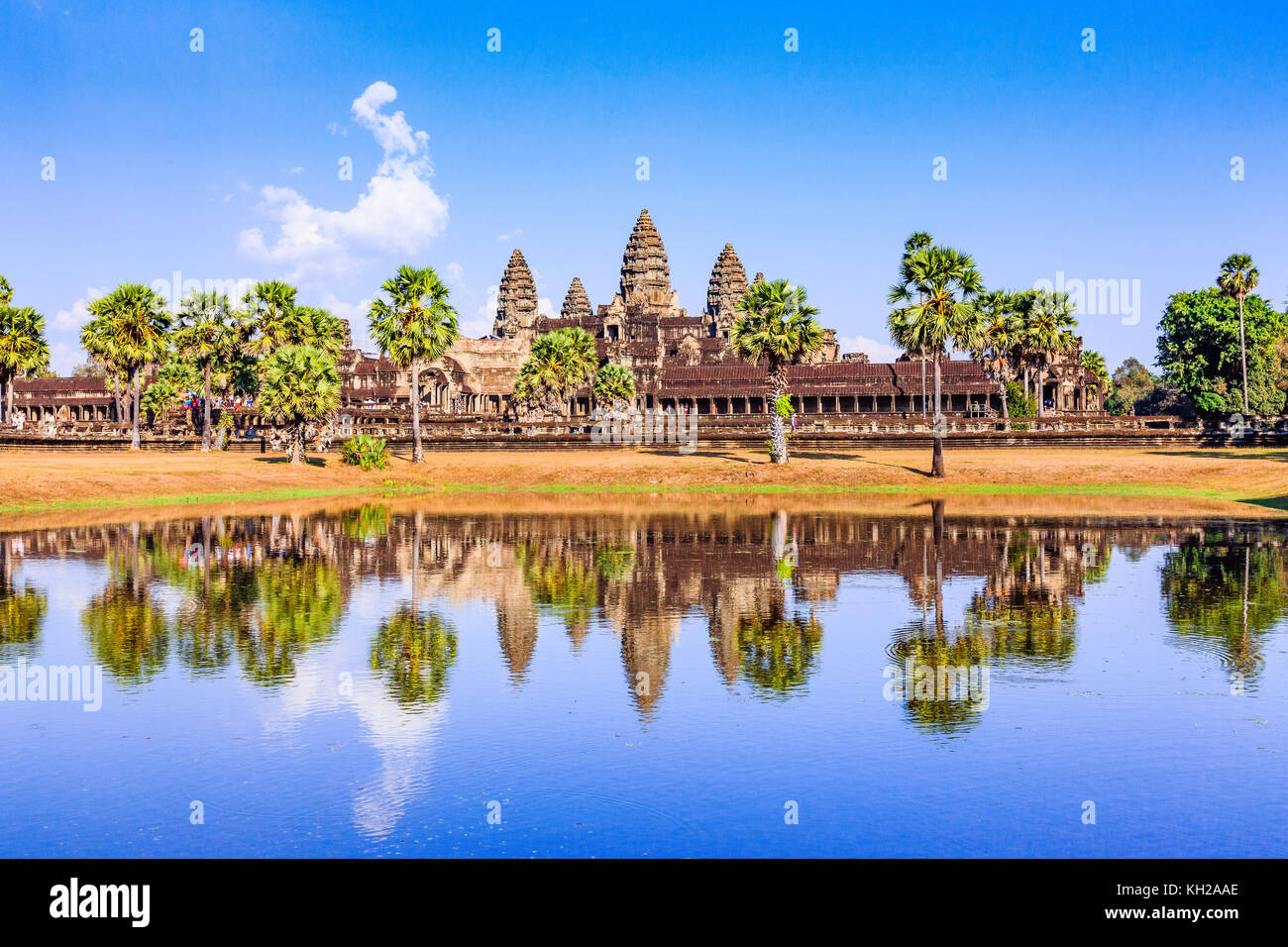 Angkor Wat, Kambodscha. Blick über den See. Stockfoto