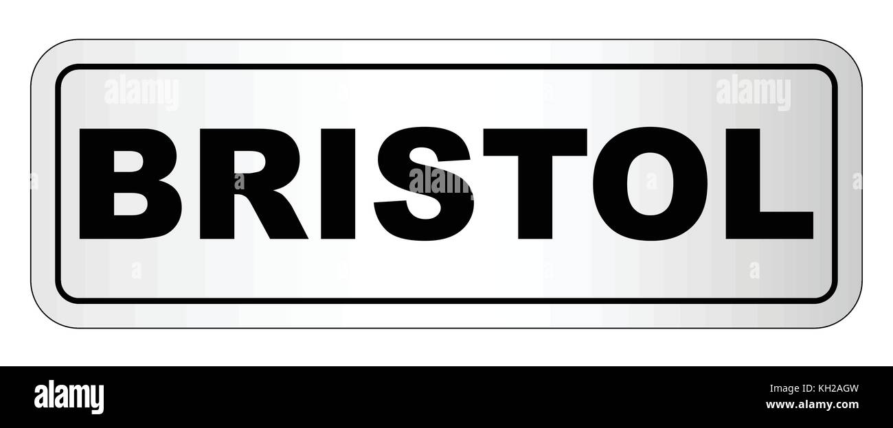 Die Stadt Bristol Schriftzug auf weißem Hintergrund Stock Vektor