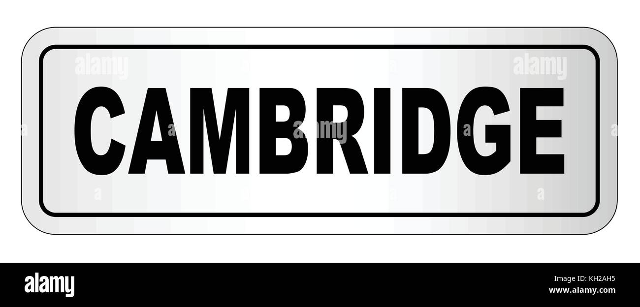 Die Stadt Cambridge Schriftzug auf weißem Hintergrund Stock Vektor