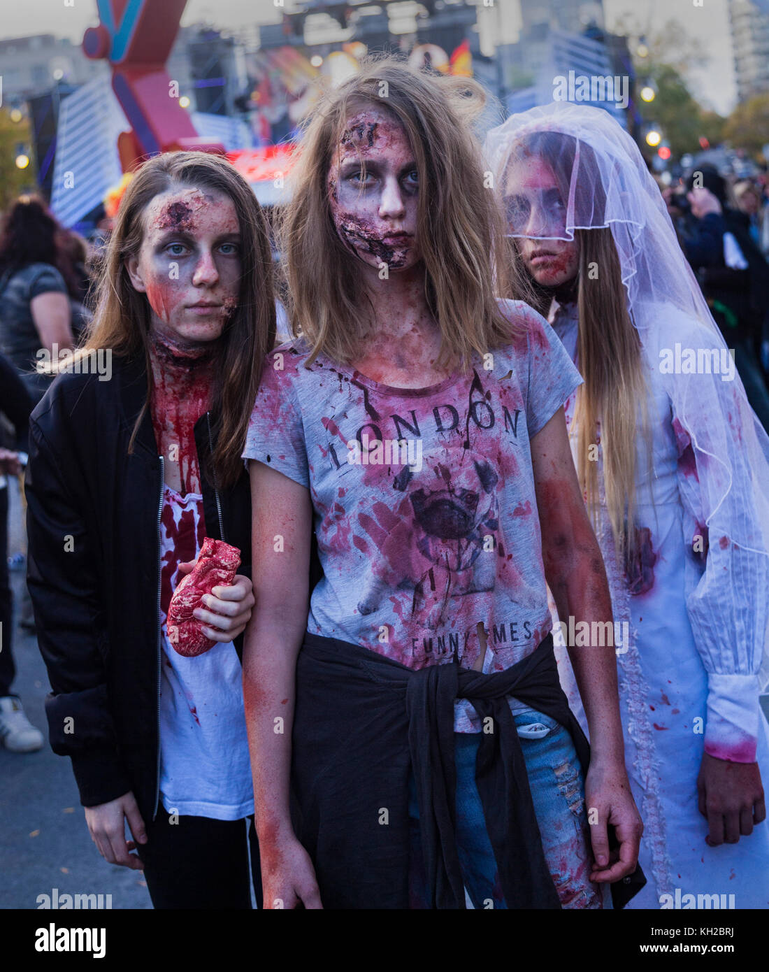 Zombies von Montreal während Halloween Stockfoto