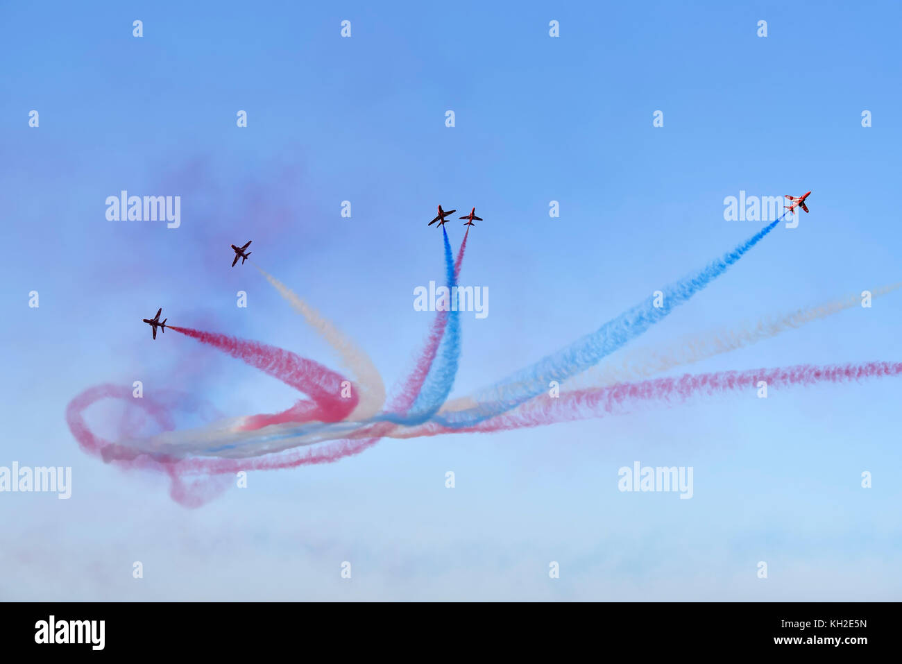 Red Arrows Kunstflugteam auf der Athen Flying Week 2017 Flugschau im Luftwaffenstützpunkt Tanagra, Griechenland Stockfoto