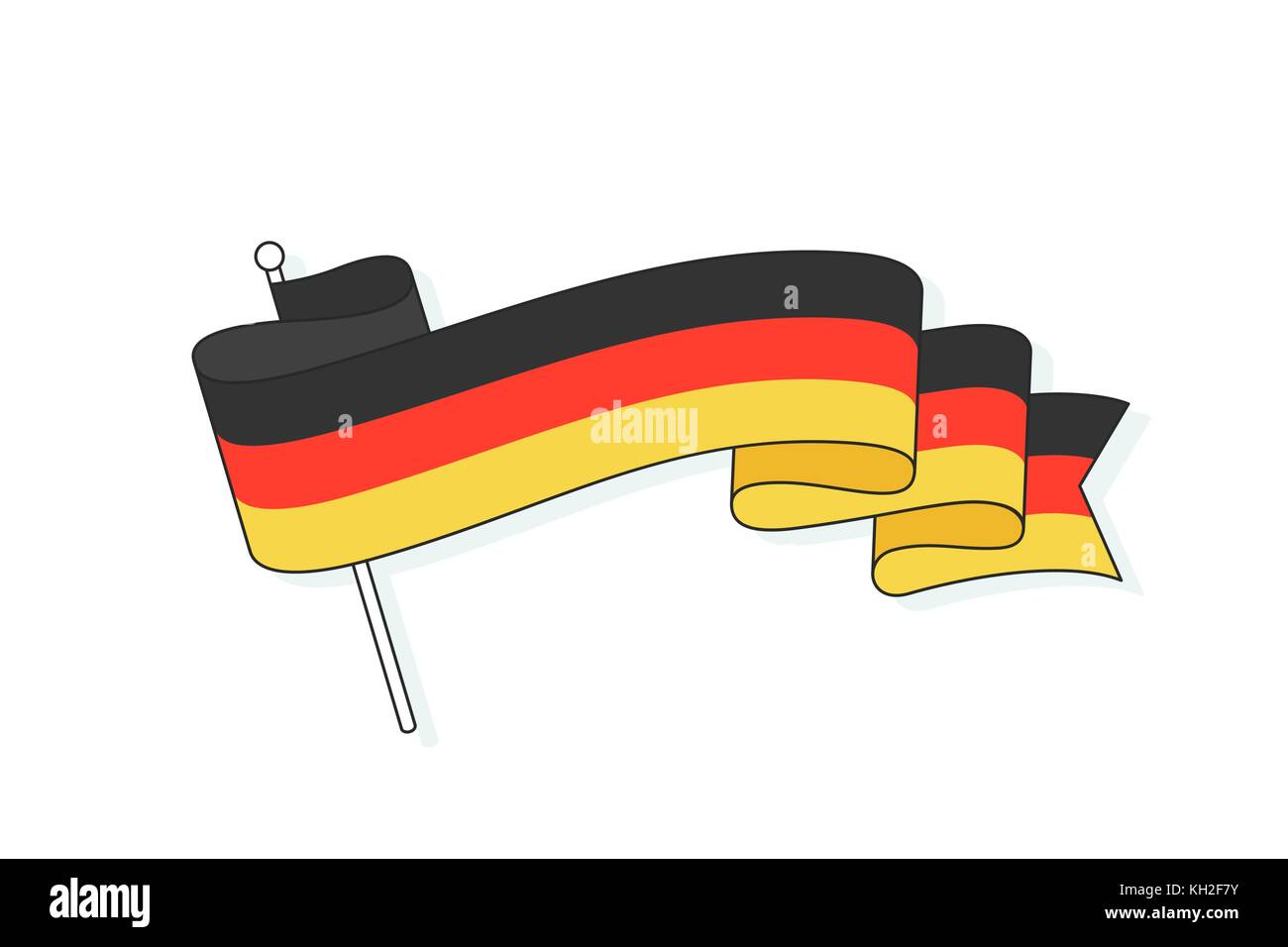 Flagge von Deutschland mit drei Streifen. Deutsche Flagge Stock Vektor