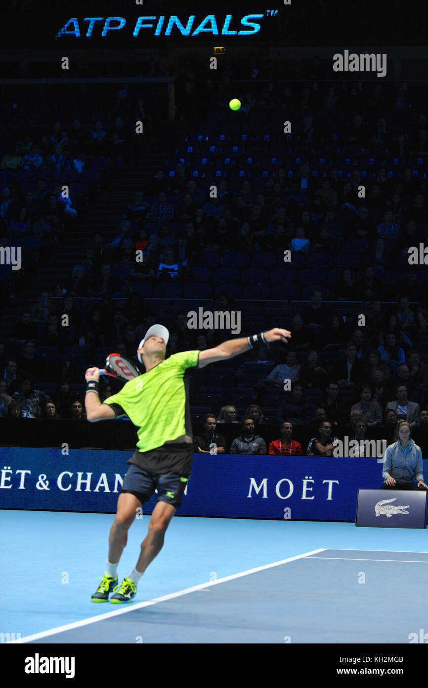 London, Großbritannien. 12. November 2017. London, Großbritannien. 12 Nov, 2017. Jean-Julien Rojer (NED) während der doppelkonkurrenz in der NITTO ATP-Finale in der O2 Arena in London, Großbritannien. Quelle: Michael Preston/Alamy leben Nachrichten Stockfoto