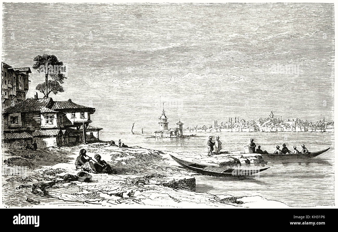 Alte Ansicht des Serail (sarayburnu), Istanbul. Von Girardet nach De Beaumont, Publ. Bei le Tour du Monde, Paris, 1863 Stockfoto