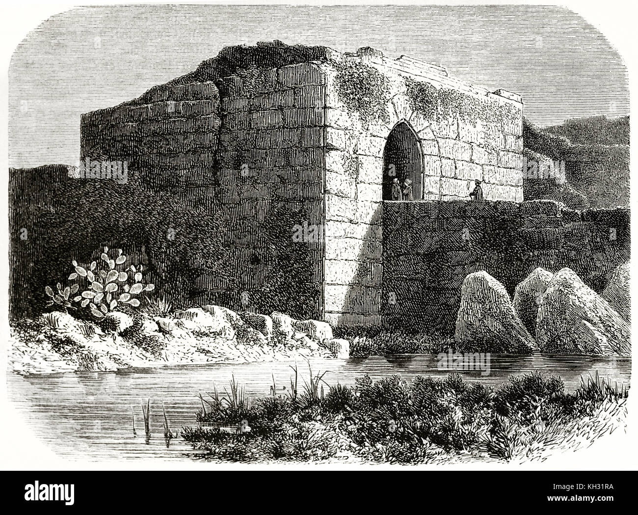 Alte Ansicht von Tartus Tor, Syrien. Nach Lockroy, Publ. Bei le Tour du Monde, Paris, 1863 De Bar Stockfoto