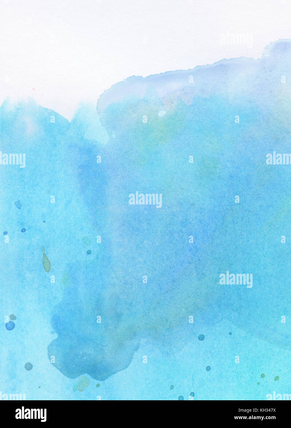 Licht abstrakt blau, bemalt, leck Aquarell Hintergrund für Text oben Stockfoto