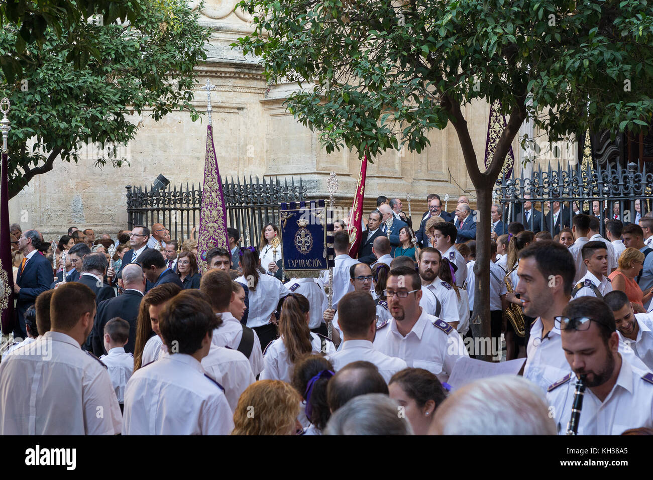 Jedes Jahr im September in Málaga der Tag der Virgen de la Victoria gefeiert wird. Der 8. September, wenn die Prozession stattfindet. Stockfoto