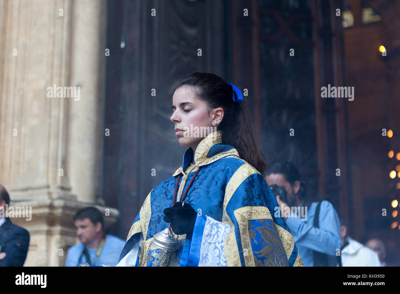 Jedes Jahr im September in Málaga der Tag der Virgen de la Victoria gefeiert wird. Der 8. September, wenn die Prozession stattfindet. Stockfoto