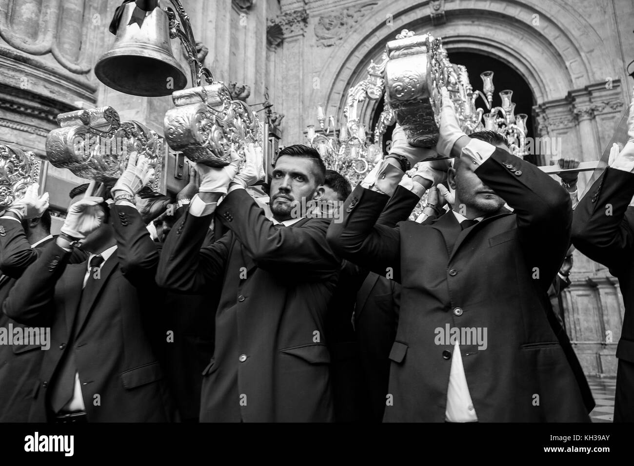 Jedes Jahr im September in Málaga der Tag der Virgen de la Victoria gefeiert wird. Der 8. September, wenn die Prozession stattfindet. Stockfoto