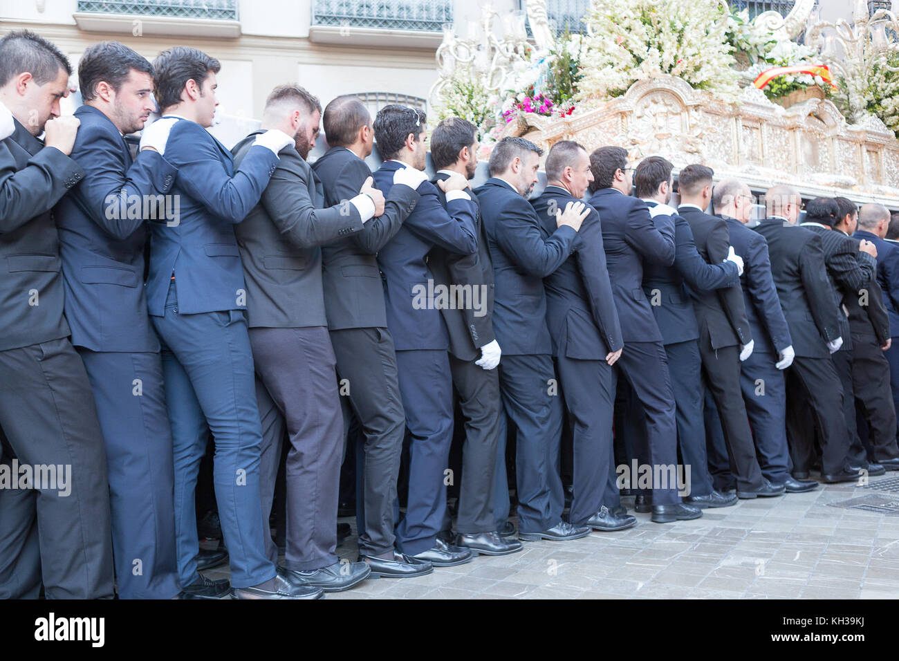 Jedes Jahr im September in Málaga der Tag der Virgen de la Victoria gefeiert wird. Der 8. September, wenn die Prozession stattfindet. Stockfoto