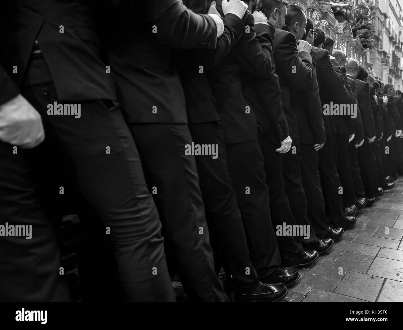 Jedes Jahr im September in Málaga der Tag der Virgen de la Victoria gefeiert wird. Der 8. September, wenn die Prozession stattfindet. Stockfoto