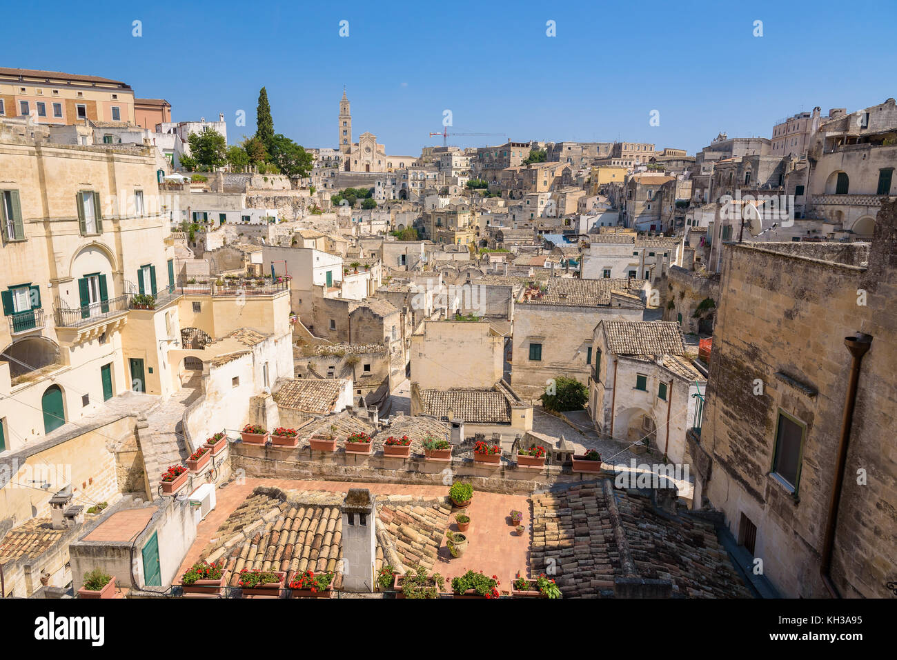 Architektur der Sassi von Matera, Basilikata, Italien Stockfoto