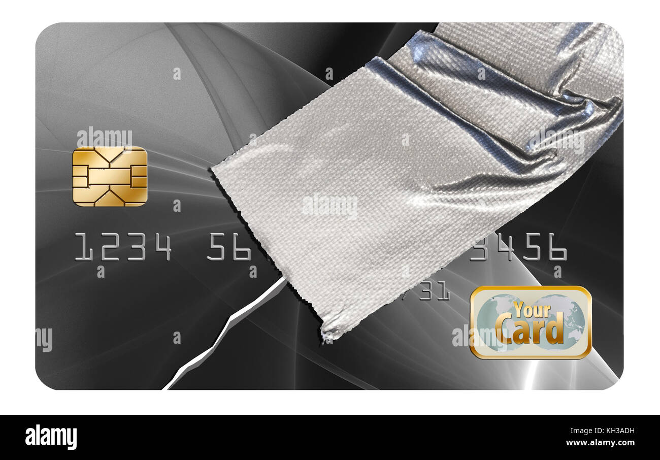 Kreditkartenzinssatz. Isoliert auf Weiß. Stockfoto