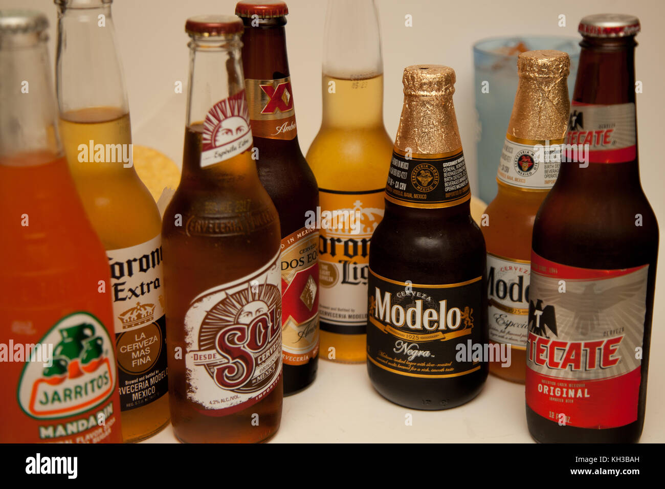 Auswahl an mexikanischen Getränke Stockfoto